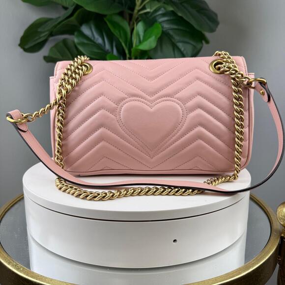 A205 💎✨Authentic Gucci Marmont Small Shoulder Bag Perfect Pink - Picture 2 of 8